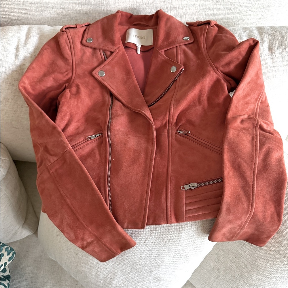 Maje Women's Rust Suede Jacket